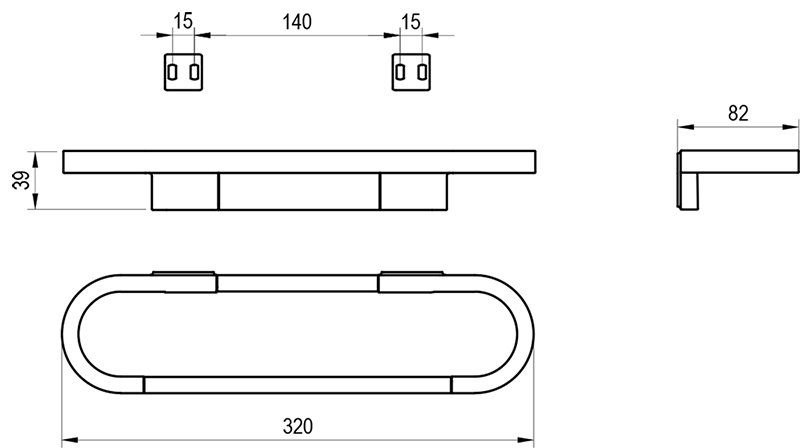 Porte-serviette Chrome II 32 cm