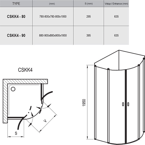 Cabine de douche Chrome CSKK4