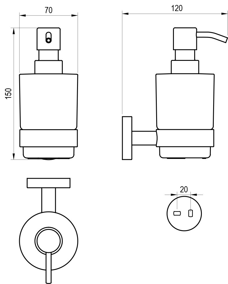 Porte-distributeur de savon Kona