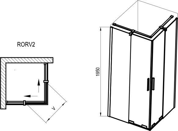 Cabine de douche Roll RORV2
