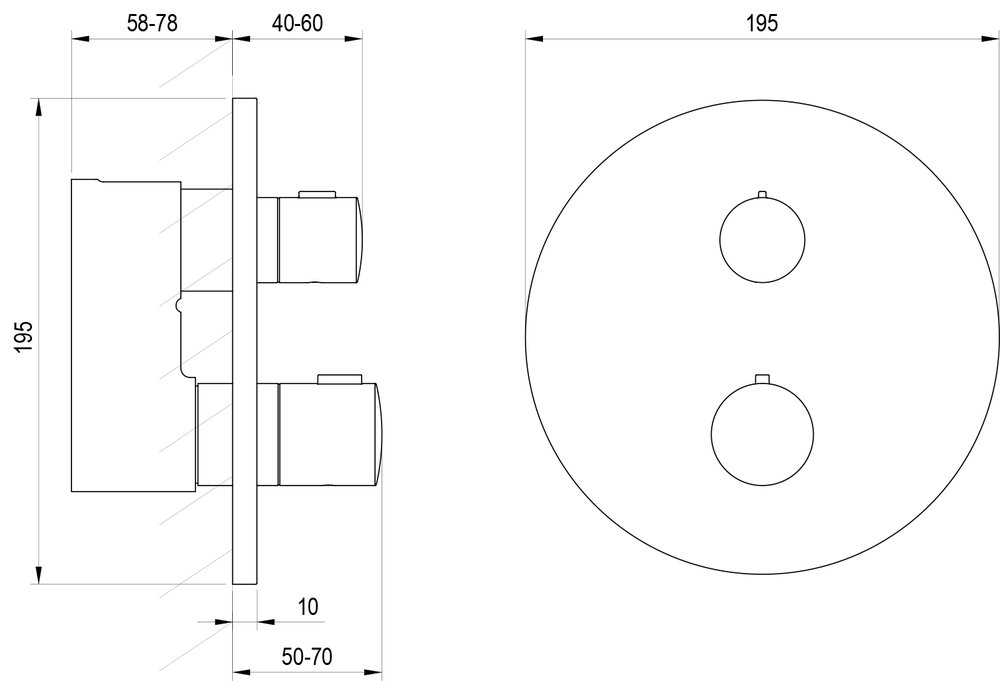 Mitigeur thermostatique encastrable Spring SG 067 - à trois voies pour R-box Multi