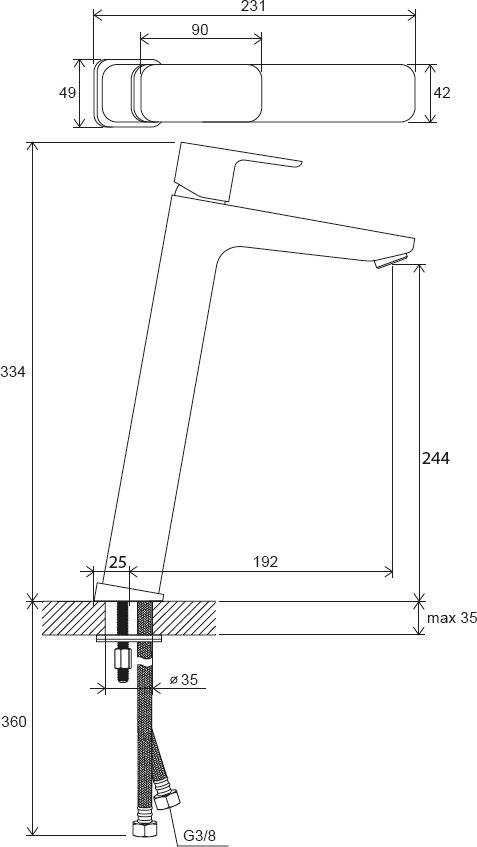 Mitigeur pour lavabo 10° Free