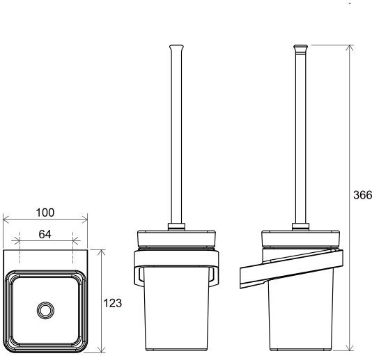 Support incluant un pot et une brosse à WC