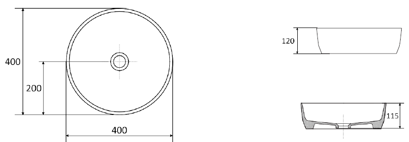 Lavabo en céramique Zeta Slim 400