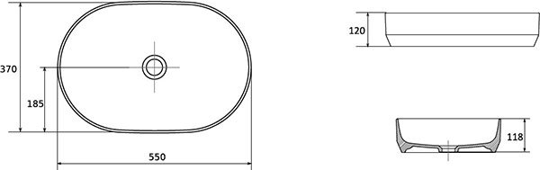 Lavabo en céramique Zeta Slim 550