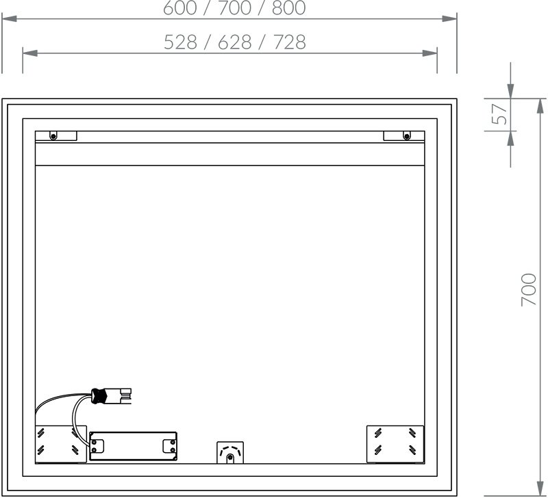 Mirroir Oblong 600/700/800